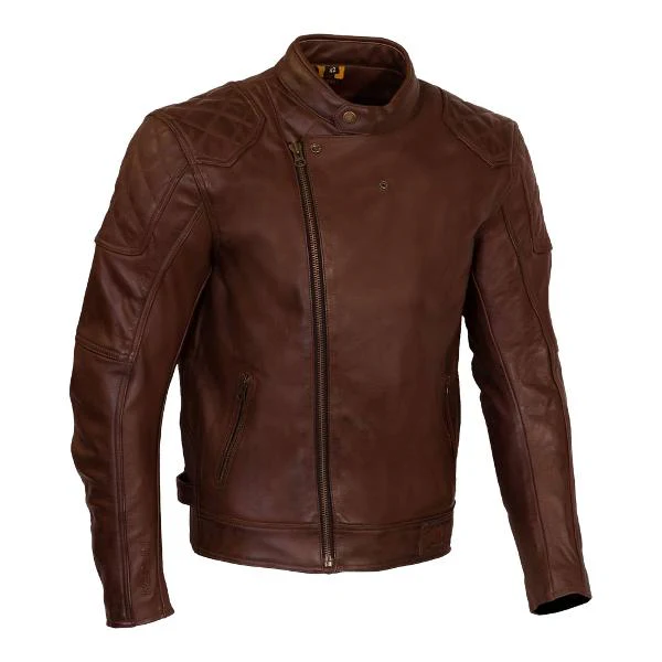 MERLIN Mens Motorcycle Jacket Chester Café D3O Leather Brown - Image 2