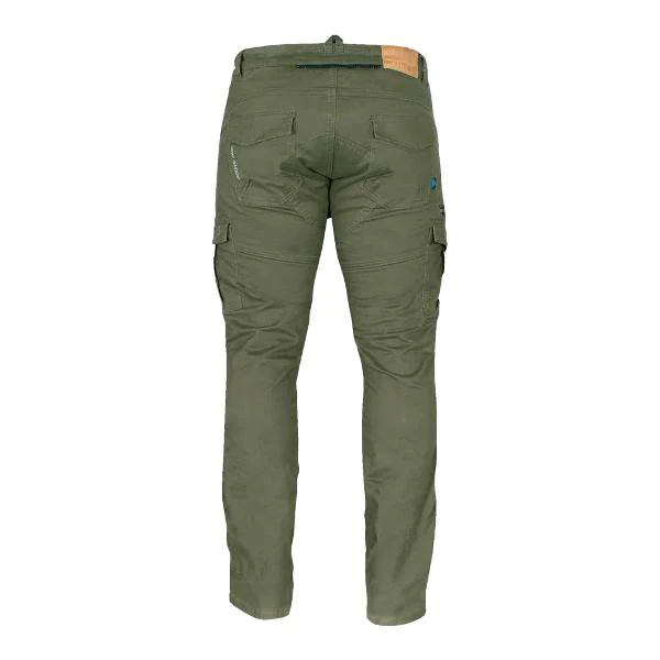 MERLIN Mens Motorcycle Jeans Remy II Cargo D3O Green - Image 2