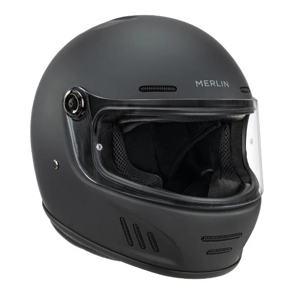 MERLIN Motorcycle Full Face Helmet Revival Matt Black - Image 2