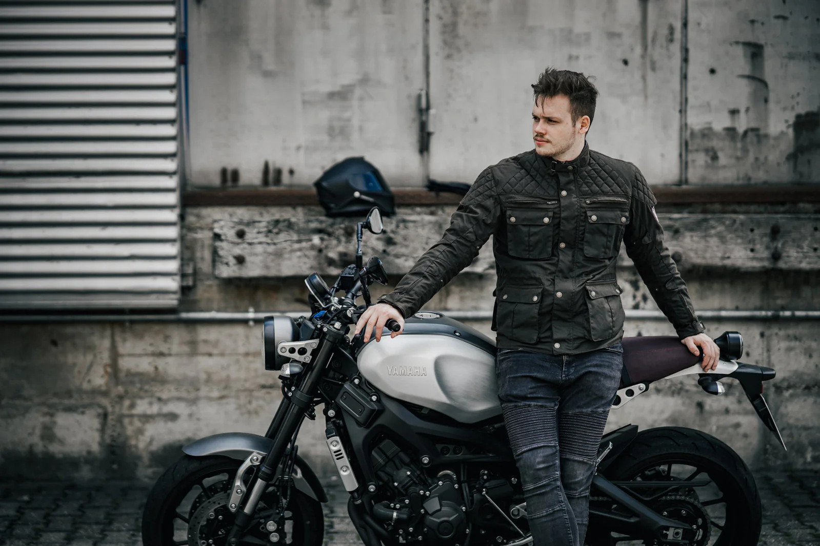 Merlin Motorcycle Textile Jacket Edale Wax Cotton Olive - Image 5