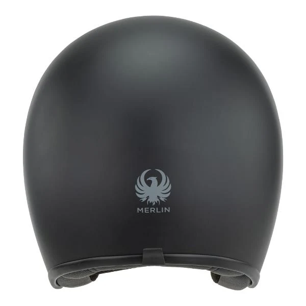 MERLIN Motorcycle Open Face Helmet Blackbird Matt Black - Image 6
