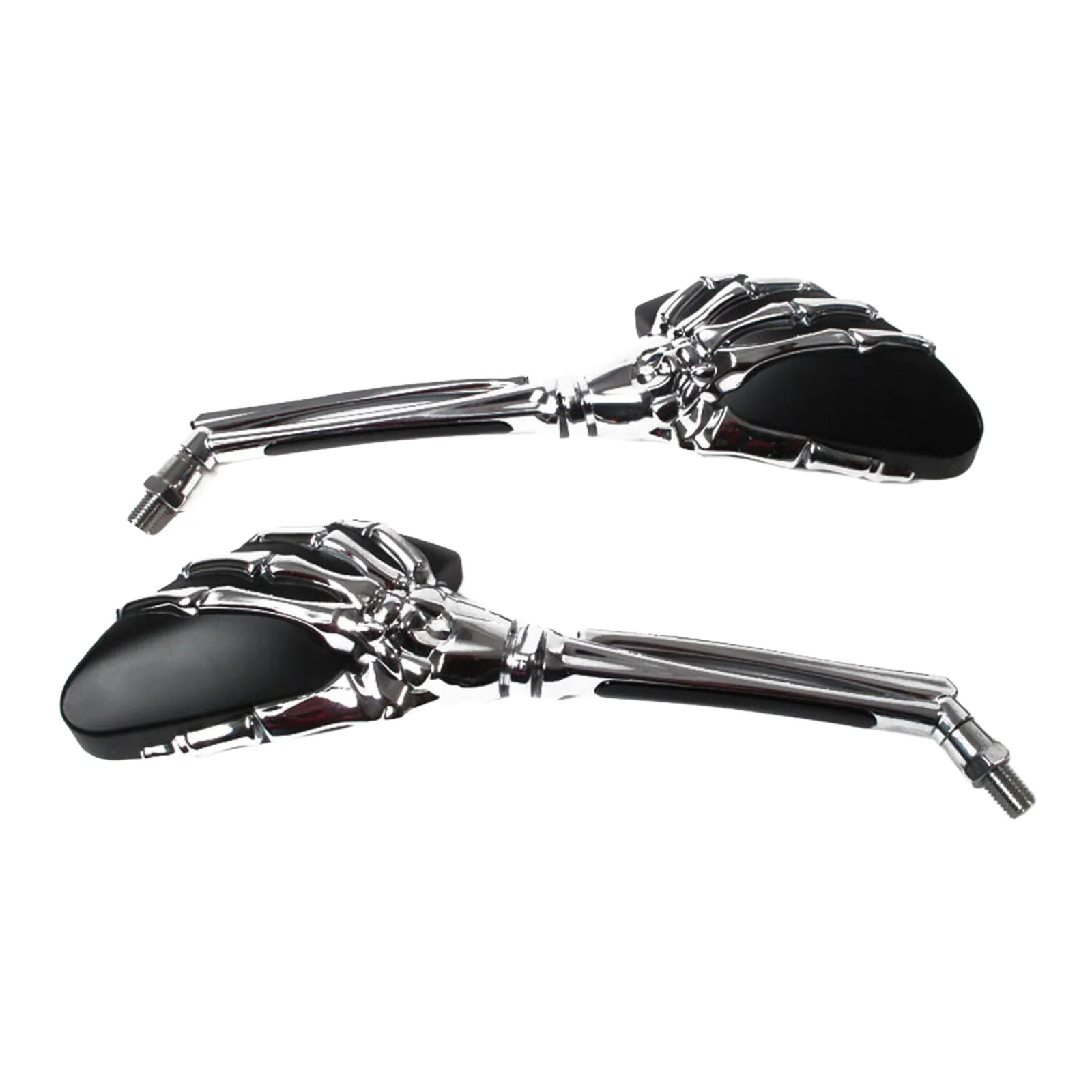 Whites Mirror Universal Skeleton Hand Chrome/Black 10mm (Pair) - Image 2