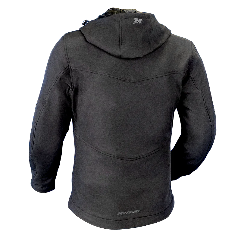 Motodry Ladies Kevlar Hoodie Softshell Jacket Black - Image 3