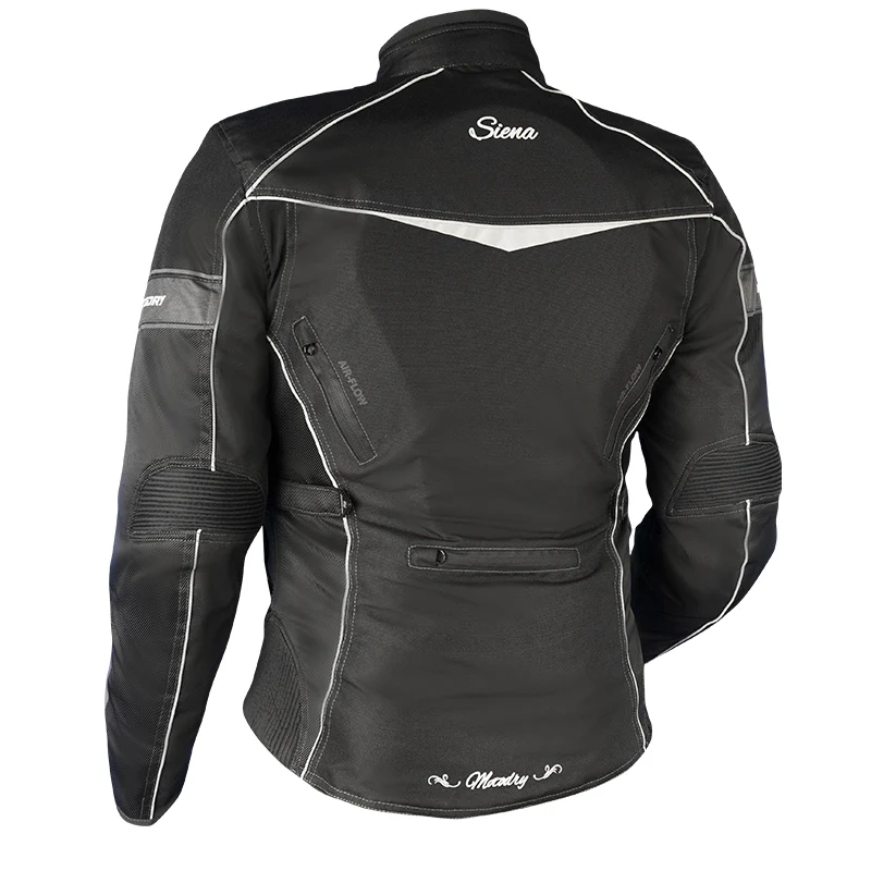 Womens MotoDry Motorcycle Jacket Siena Black / White - Image 3