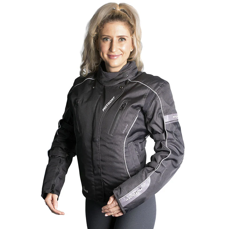 Womens MotoDry Motorcycle Jacket Siena Black / White - Image 4