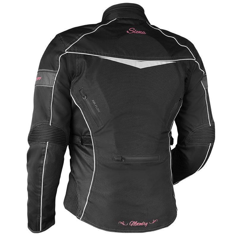 Womens MotoDry Motorcycle Jacket Siena Black / Pink - Image 3