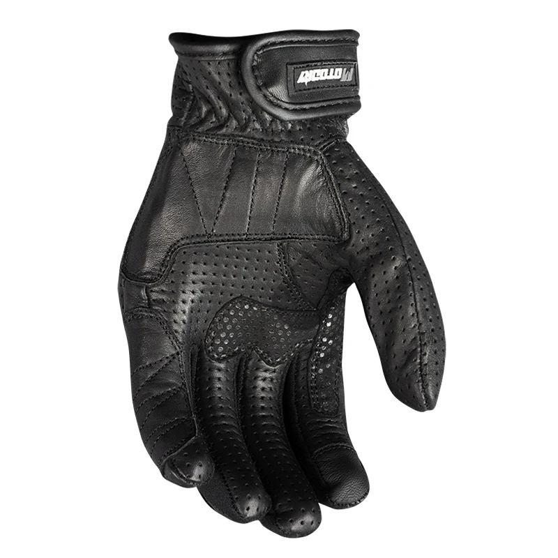 Motodry Motorcycle Leather Gloves RC1 Black - Image 3