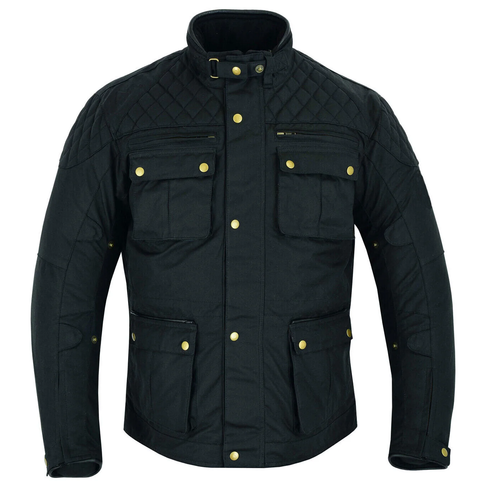 British Millerain Wax Cotton Motorbike Jacket Classic Retro Black