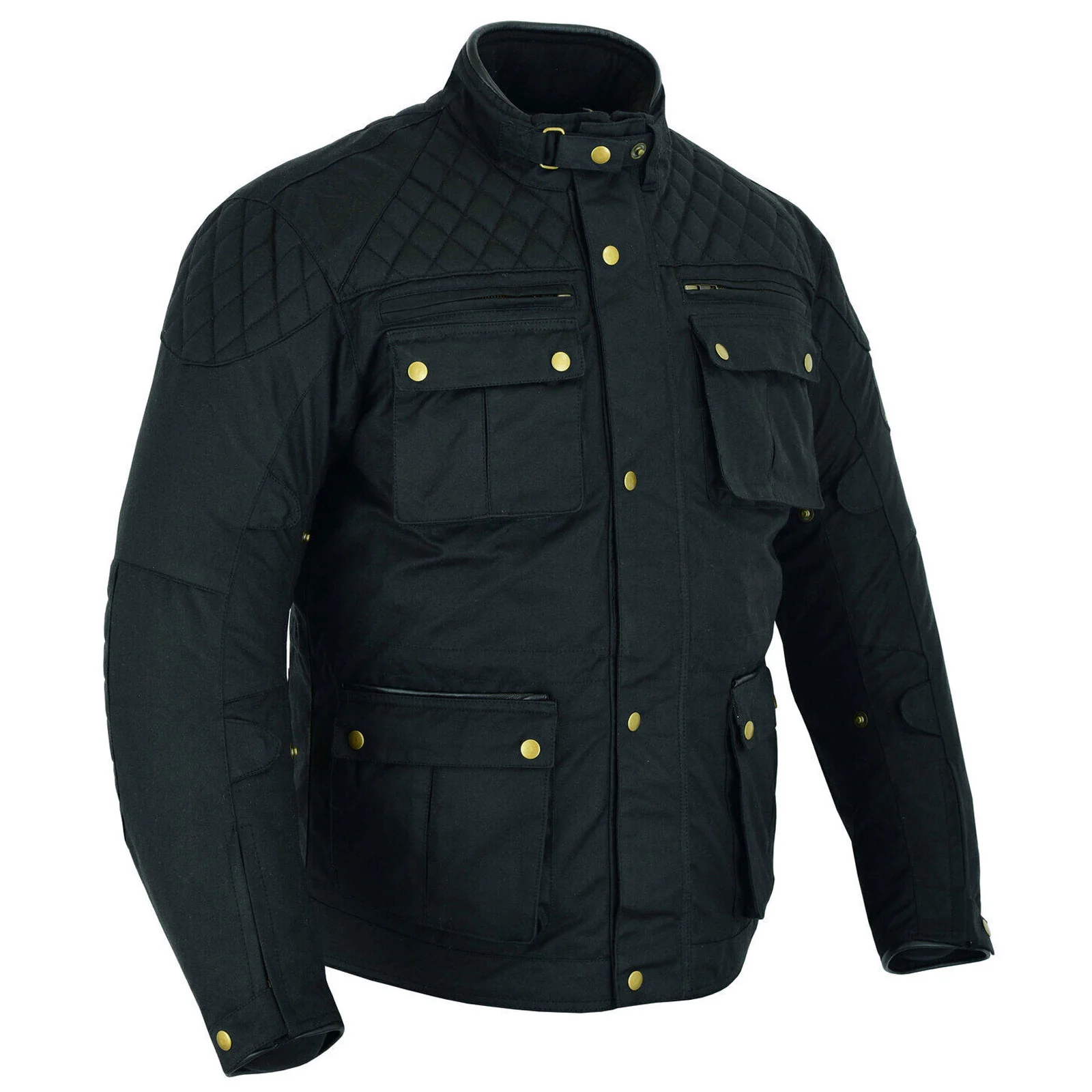 British Millerain Wax Cotton Motorbike Jacket Classic Retro Black - Image 3