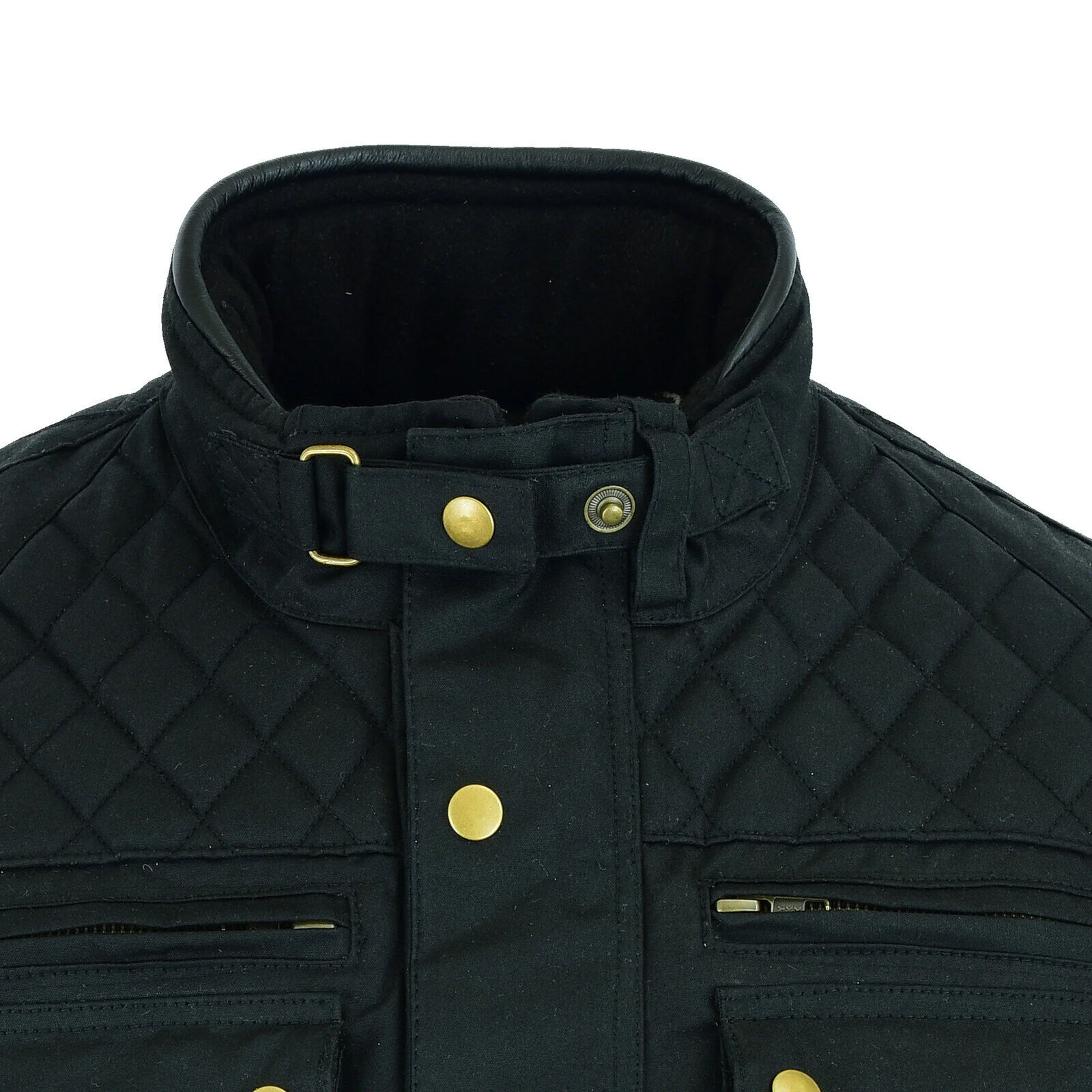 British Millerain Wax Cotton Motorbike Jacket  Olive - Image 4