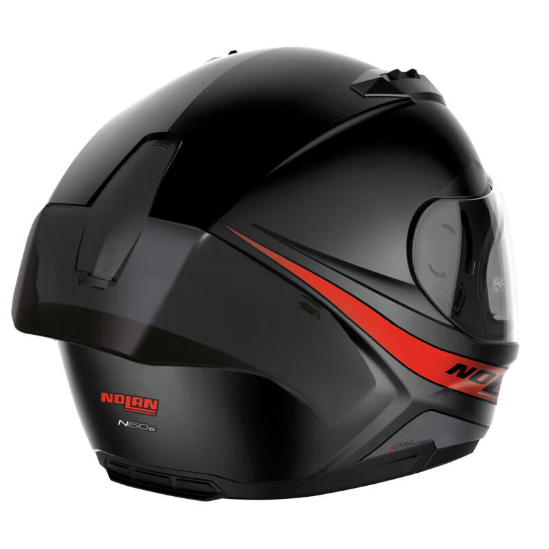 Nolan Motorcycle N60-6 Sport Outset Helmet Flat Black Red - Image 3