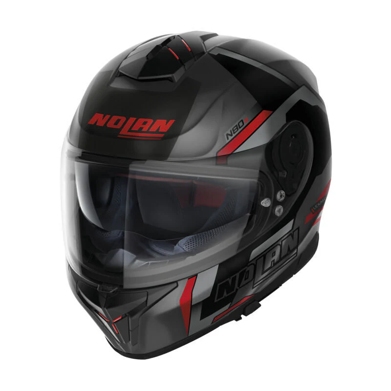 Nolan Motorcycle N808 Wanted Grey Black Red Helmet
