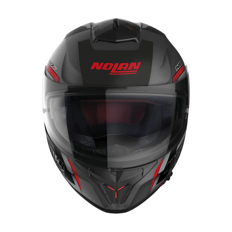 Nolan Motorcycle N808 Wanted Grey Black Red Helmet - Image 2