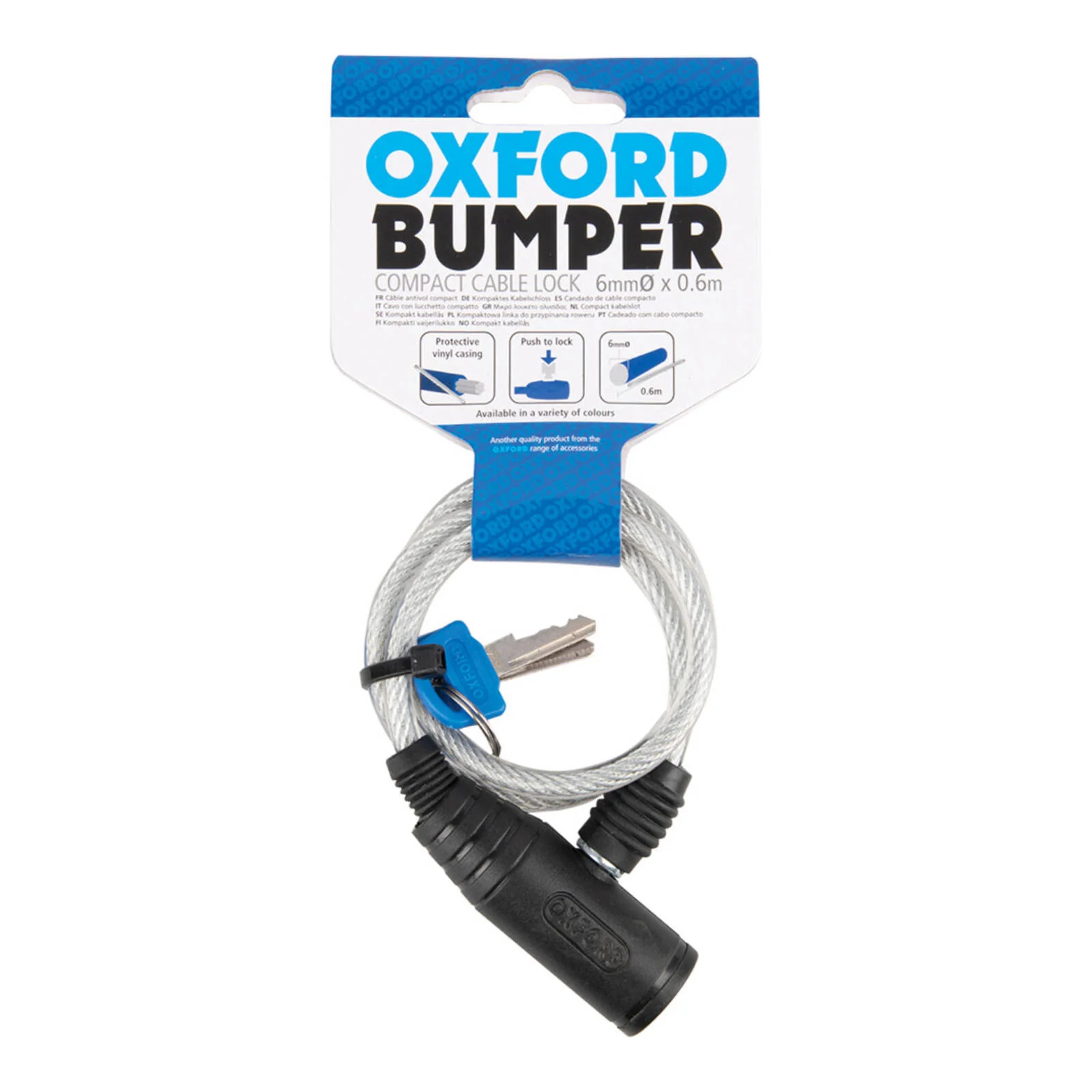 Oxford Bumper Cable Lock 6mm X 600mm - Clear - Image 4
