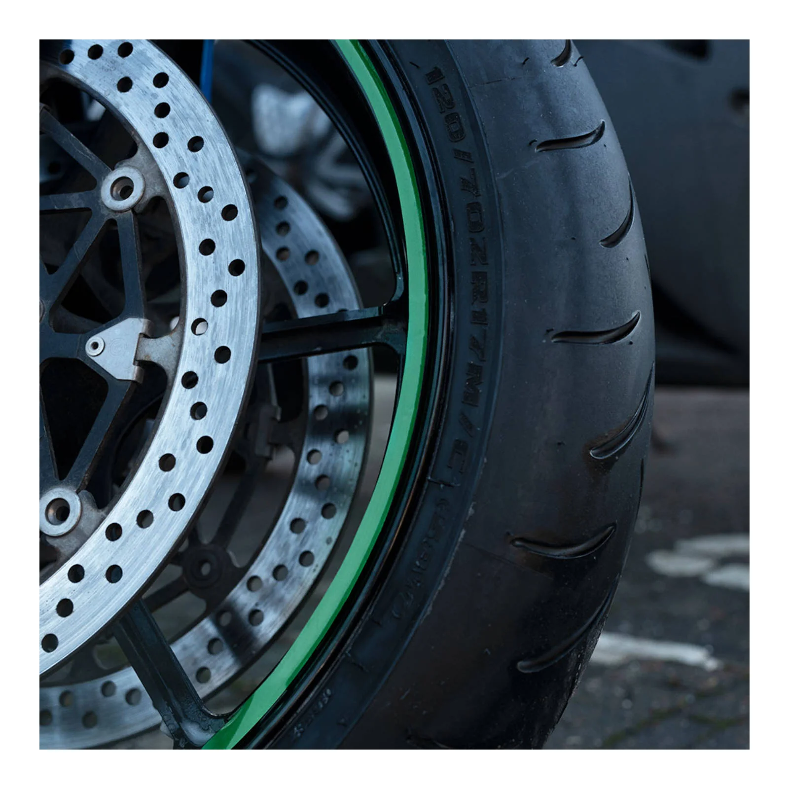 Oxford Wheel Stripes - Fluorescent Green - Image 2