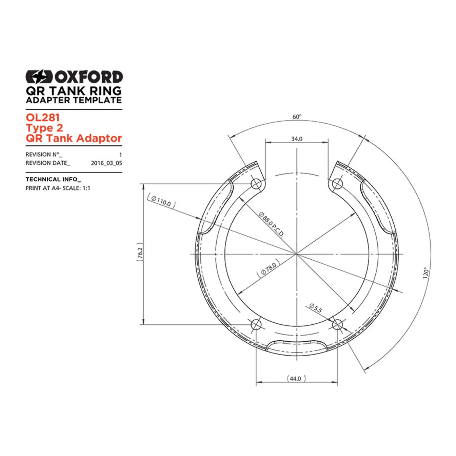 Oxford Quick Release Bike Adaptor - Type 2 (Triumph) - Image 3