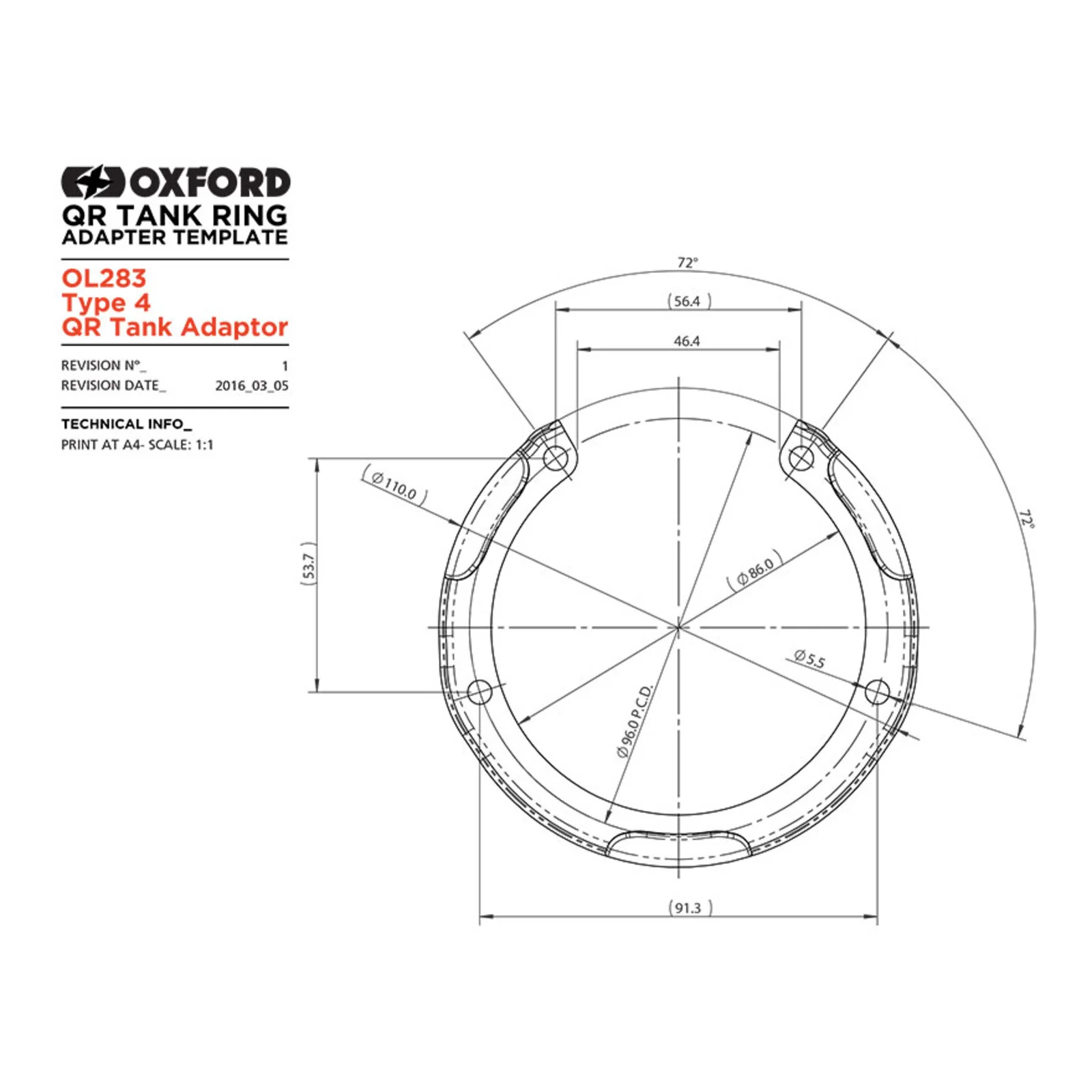 Oxford Quick Release Bike Adaptor - Type 4 (Kawasaki) - Image 3