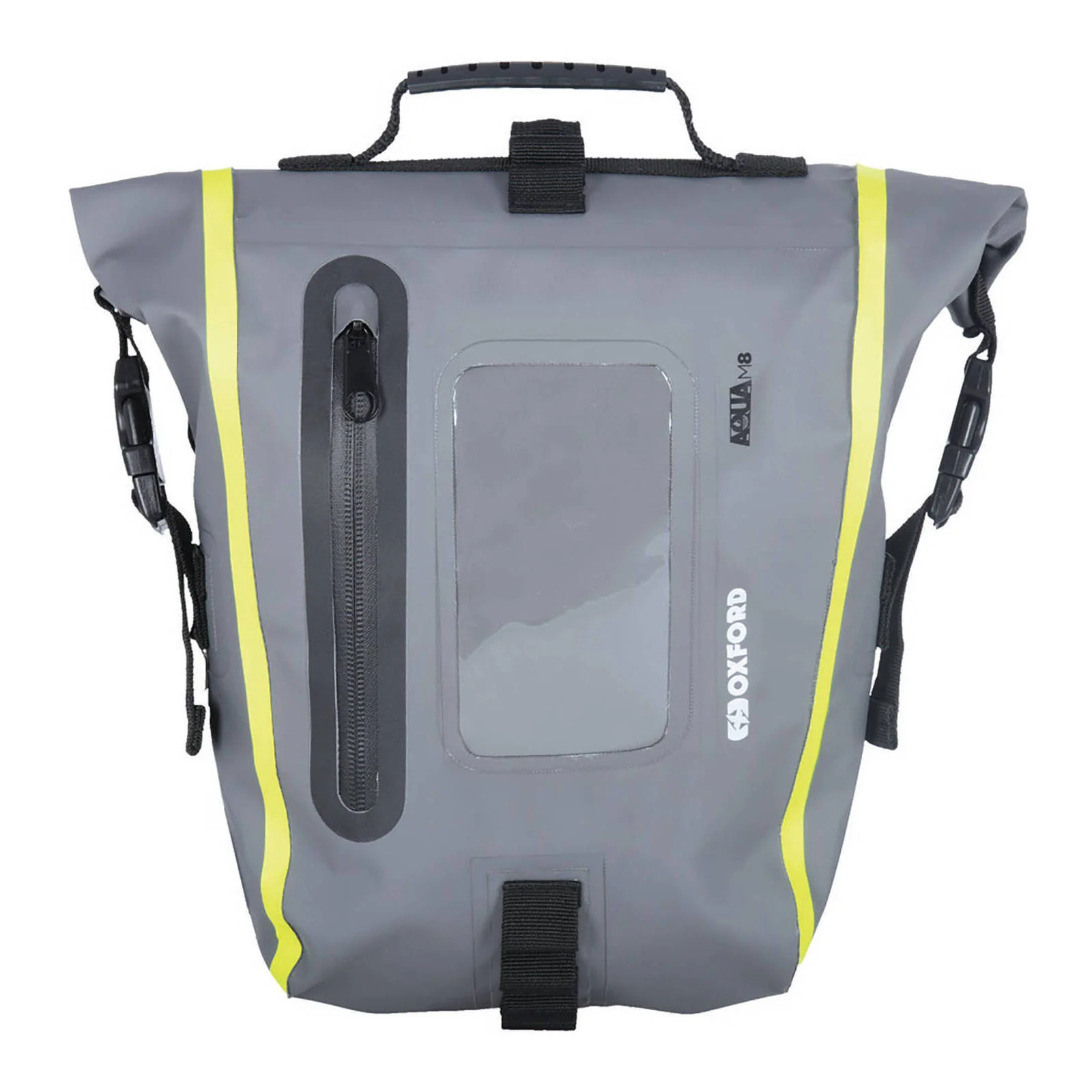 Oxford Tank Bag Aqua M8 - Black / Grey / Fluro Yellow