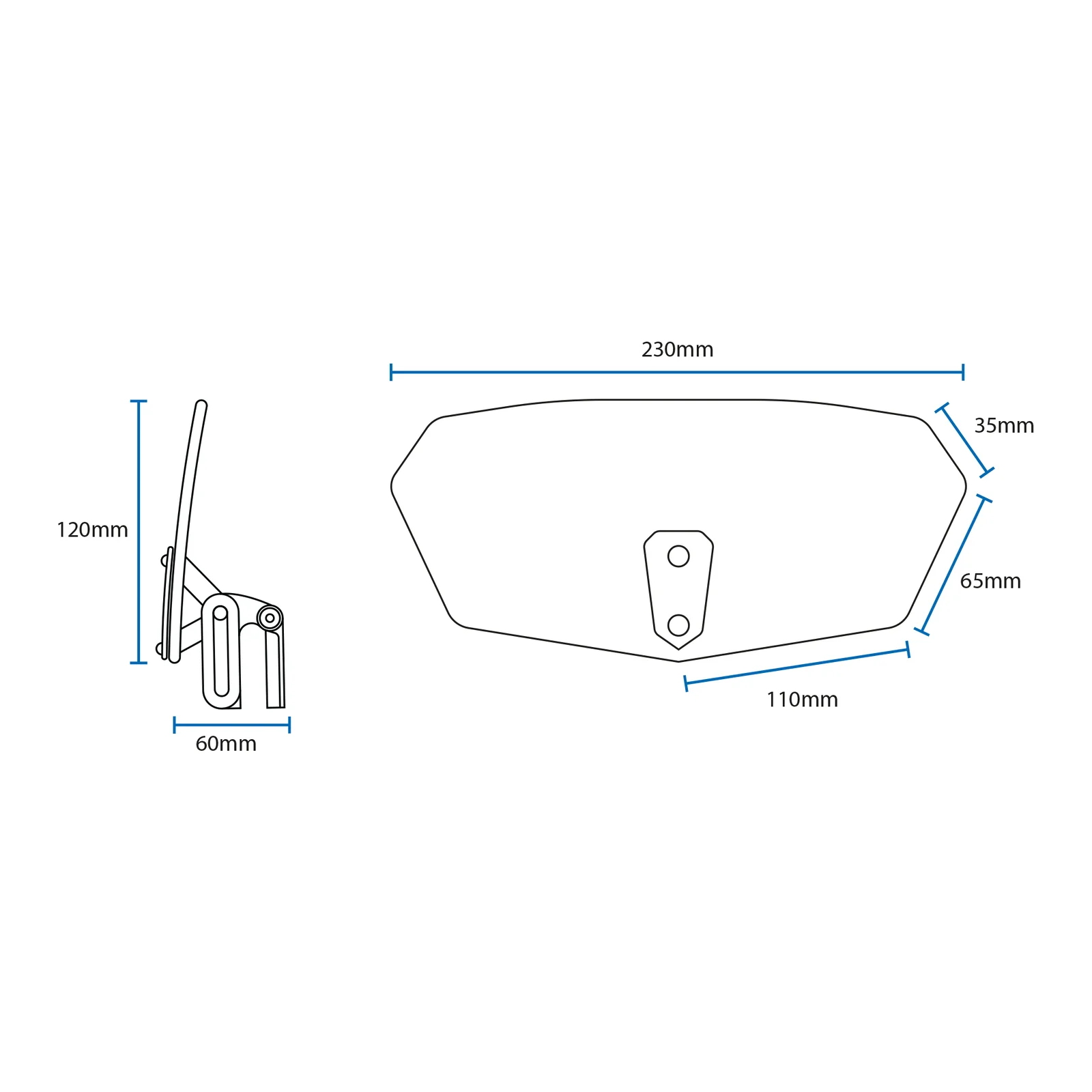 Oxford Wind Deflector- Clear 260 X 125mm - Image 7