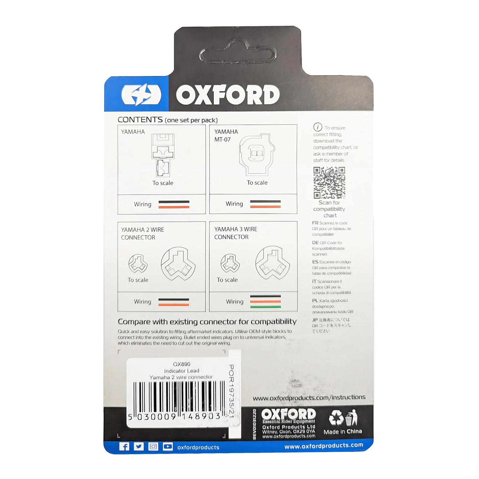 Oxford Indicator Leads Yamaha 2 Wire Connector - Image 3