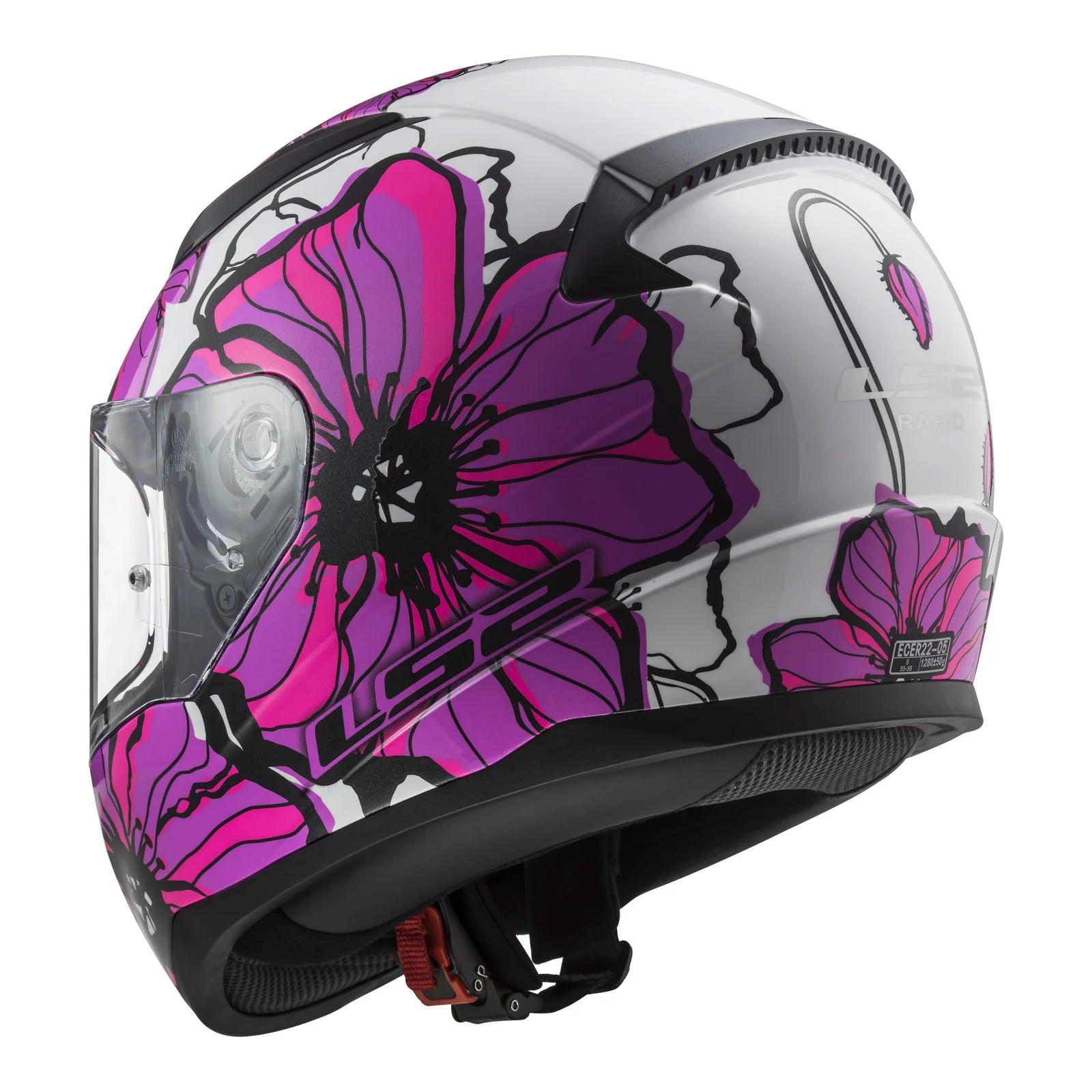 LS2 FF353 Rapid II Helmet - Poppies Pink 06 - Image 3