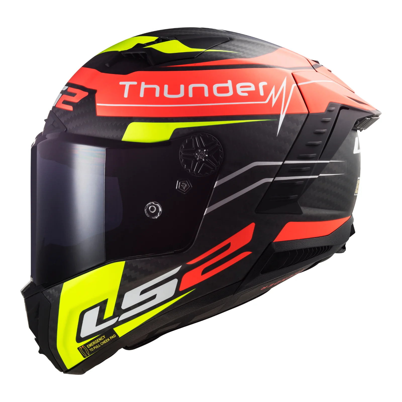 LS2 FF805C Thunder Carbon Attack - Matte Red / Hi-Vis Yellow 06 - Image 2