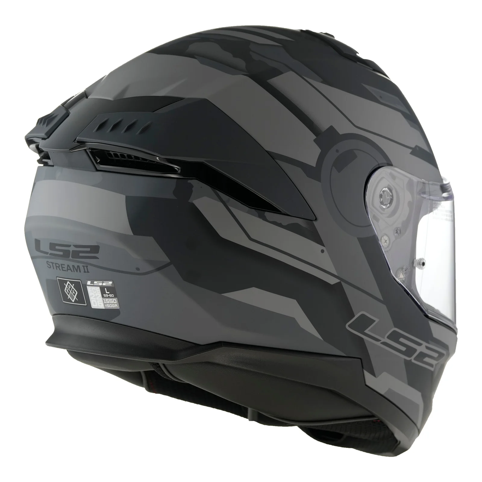 LS2 FF808 Stream II Shadow Helmet - Matte Titanium / Grey 06 - Image 6