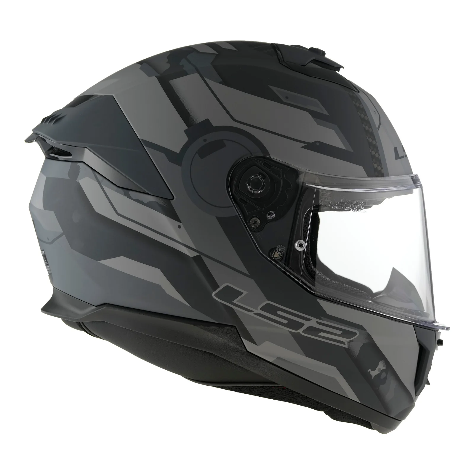 LS2 FF808 Stream II Shadow Helmet - Matte Titanium / Grey 06 - Image 7