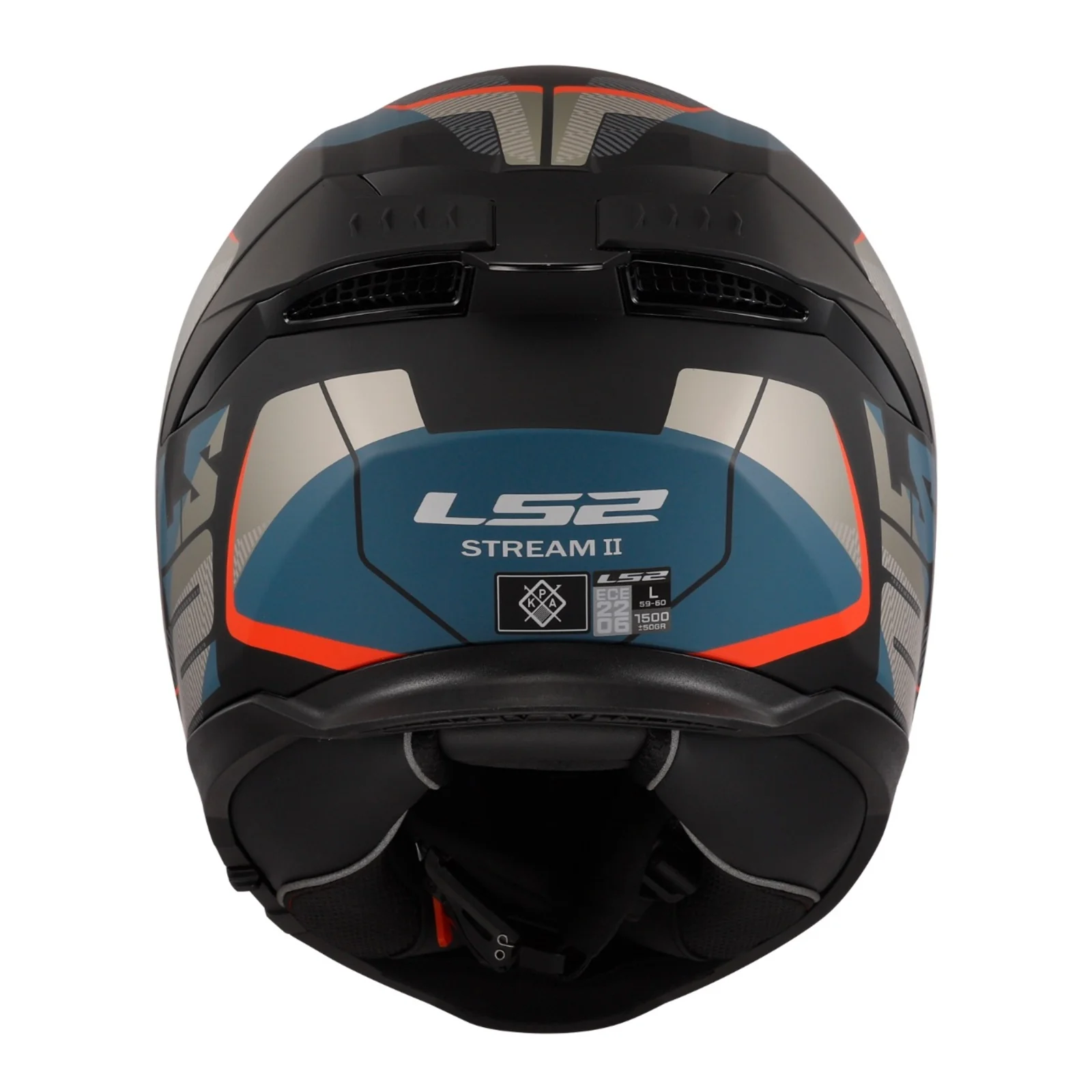 LS2 FF808 Stream II Road Helmet - Matte Black / Blue 06 - Image 4