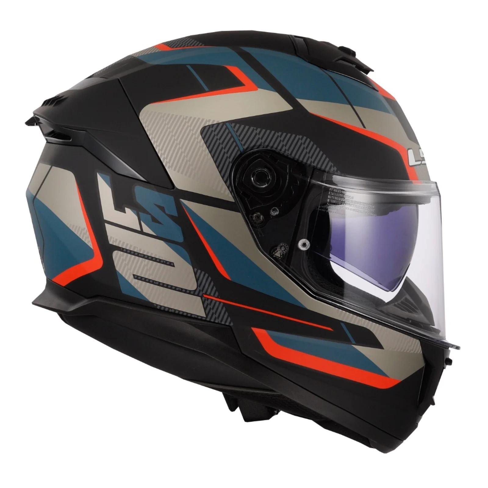 LS2 FF808 Stream II Road Helmet - Matte Black / Blue 06 - Image 6