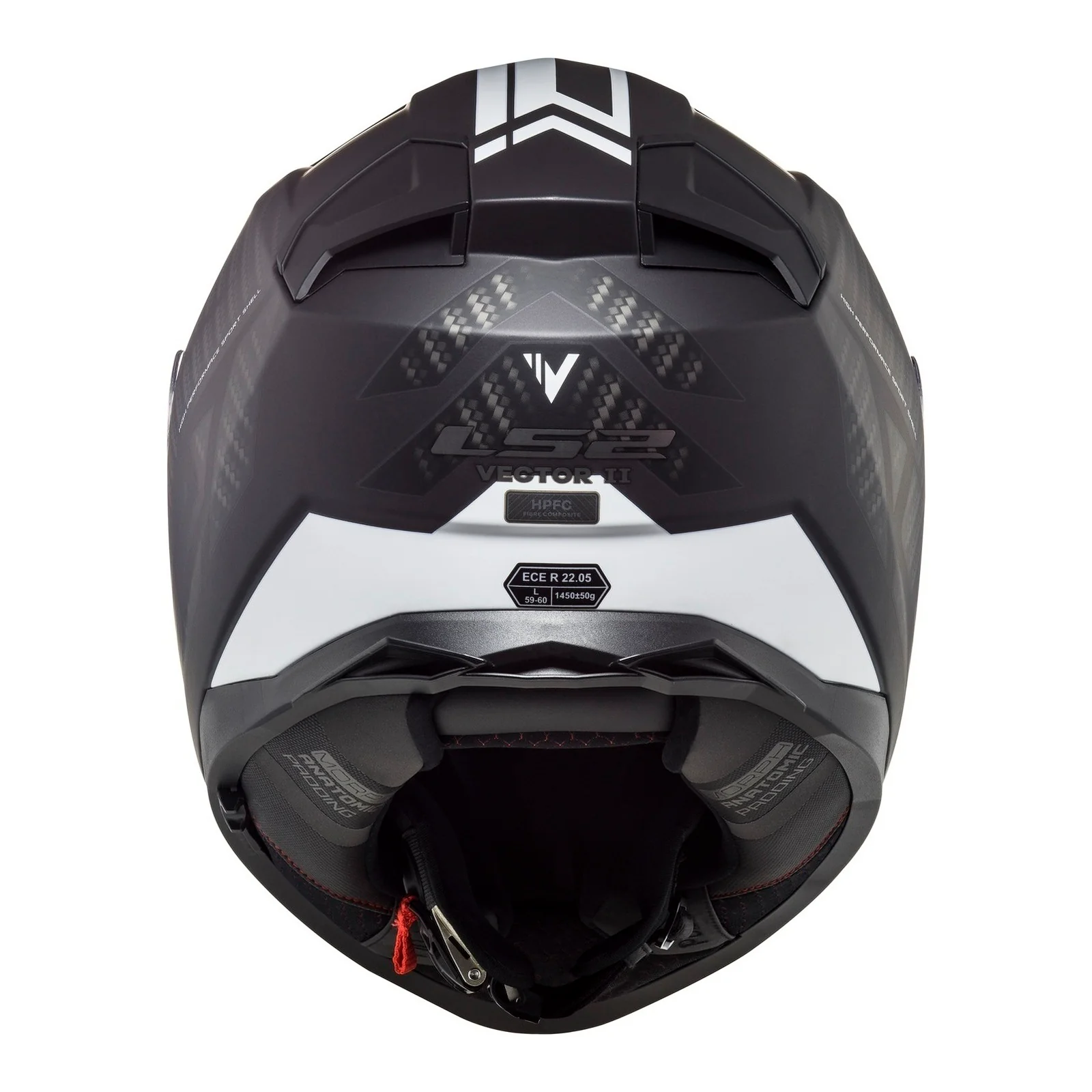 LS2 FF811 Vector II Splitter - Matte Black / White 06 - Image 5