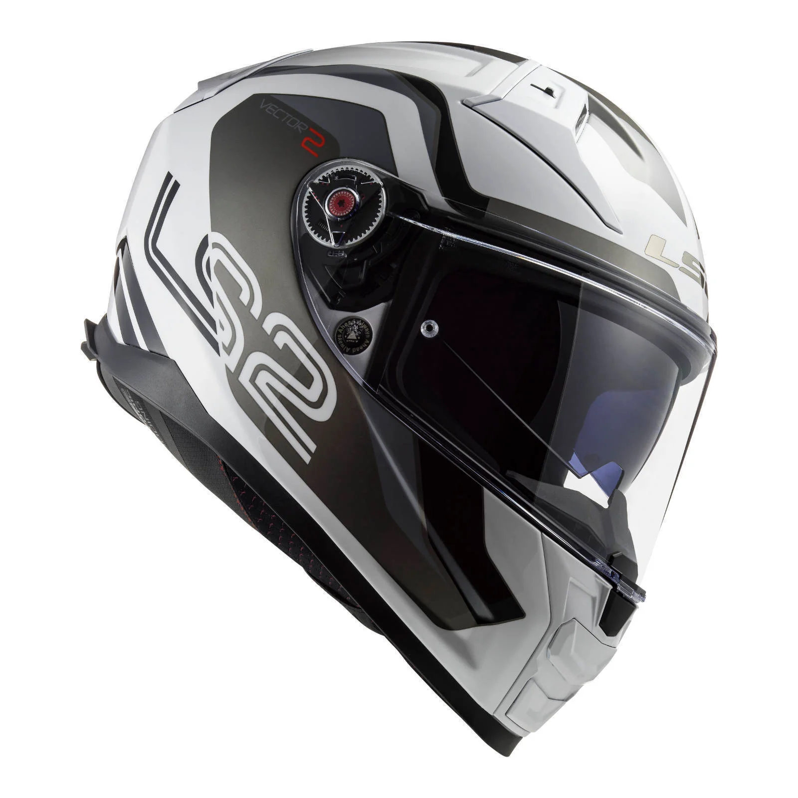 LS2 FF811 Vector II Metric Helmet - White / Titanium / Silver - Image 10