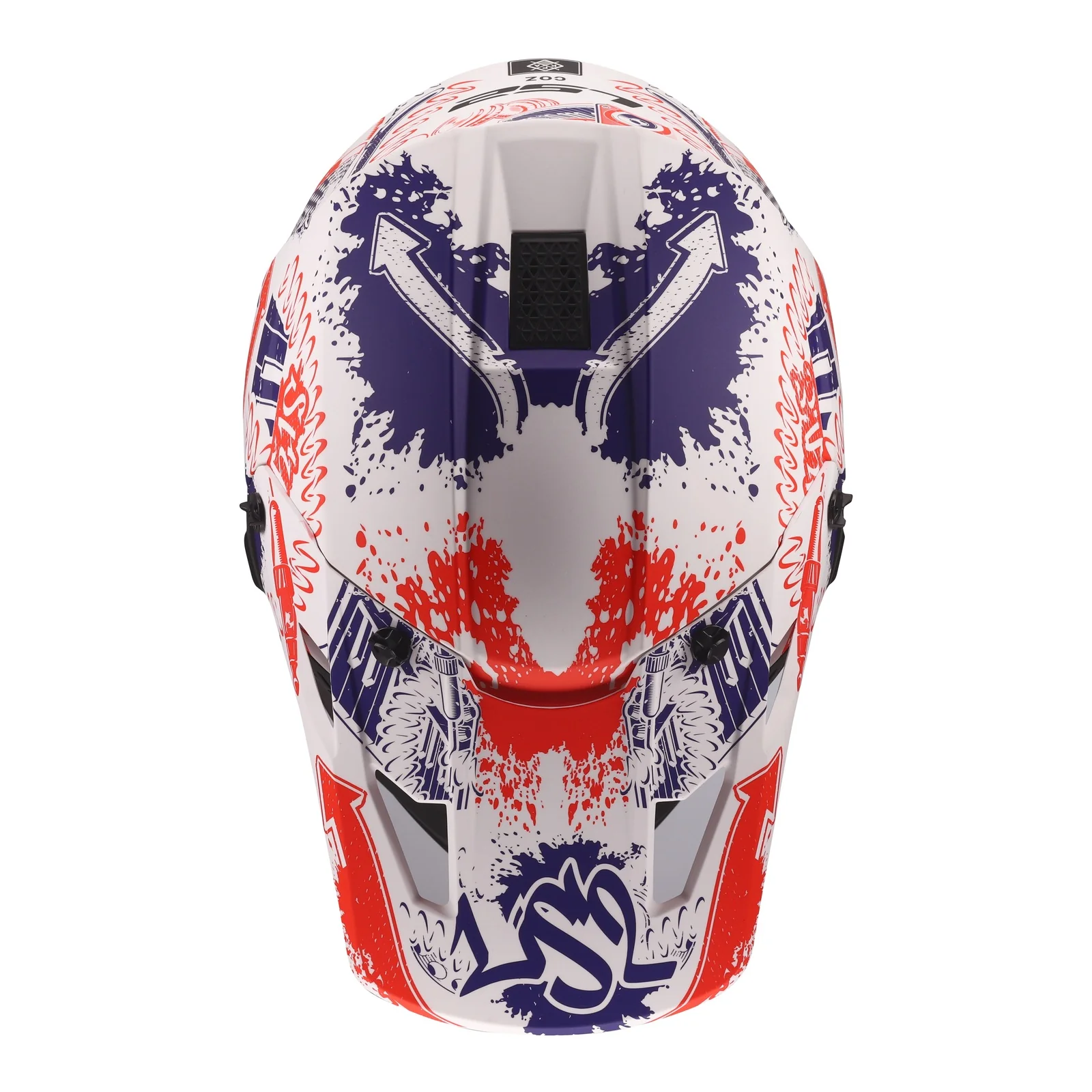 LS2 MX706J COZ Fantasy Junior Helmet - Matte White / Red / Blue - Image 2