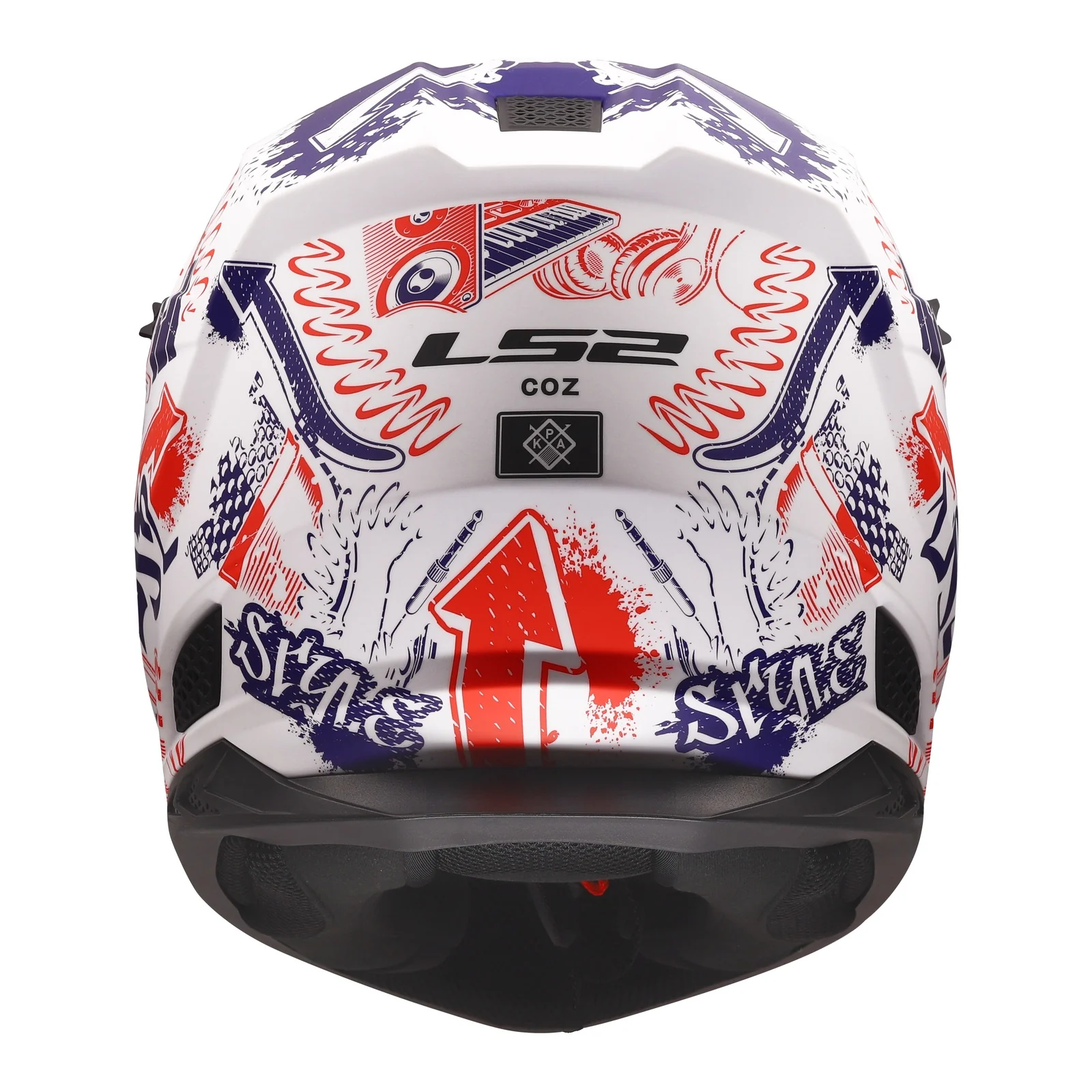 LS2 MX706J COZ Fantasy Junior Helmet - Matte White / Red / Blue - Image 3