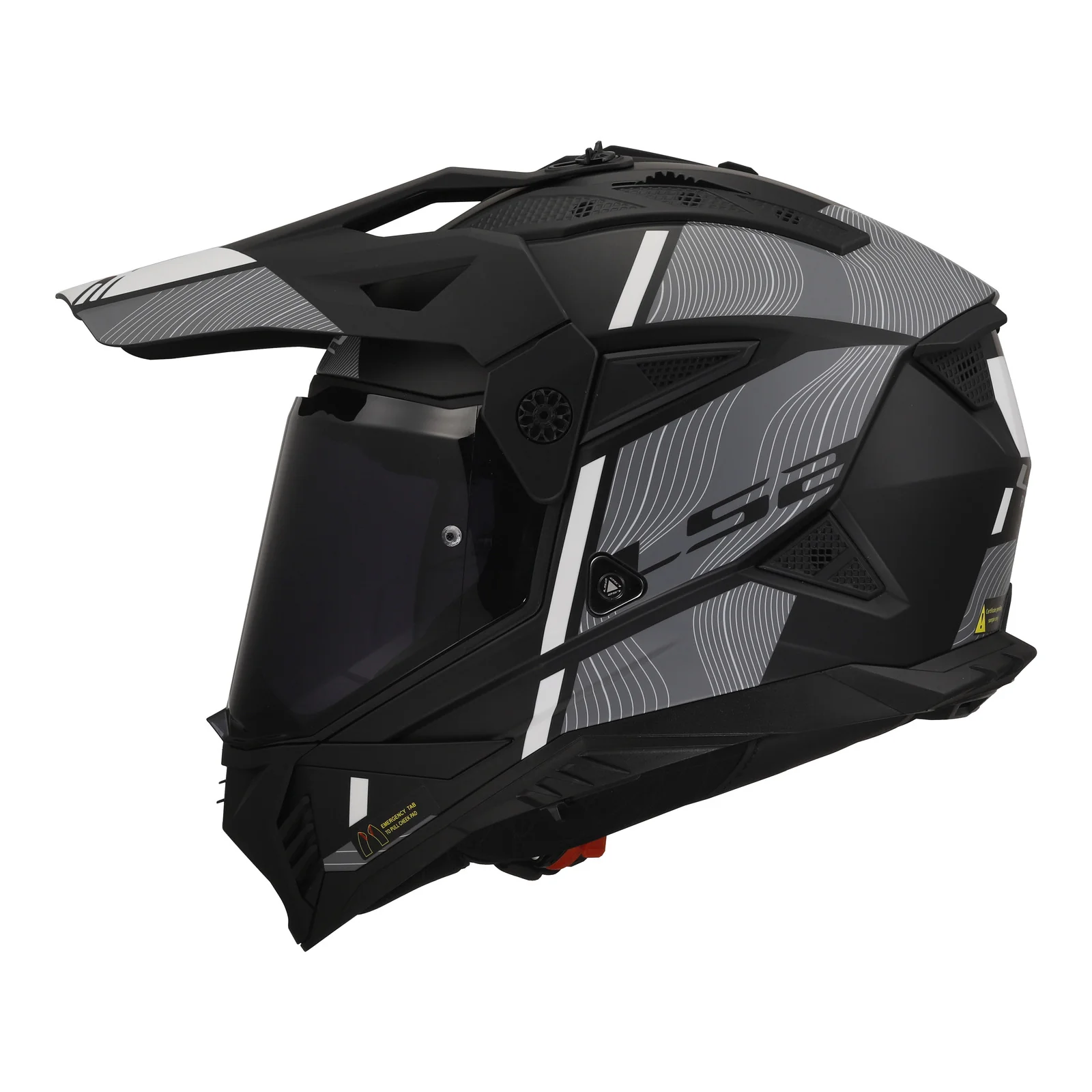 LS2 MX702 Pioneer II Hill Helmet - Matte Black / White 06 - Image 3
