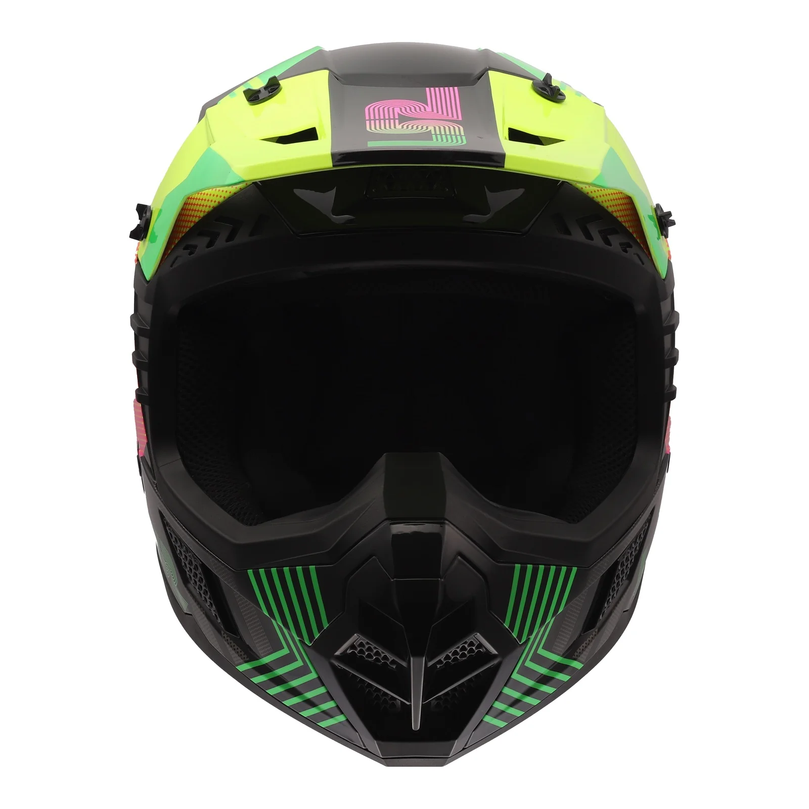 LS2 MX706J COZ Chromatic Junior Helmet - Black / Hi-Vis Pink - Image 4