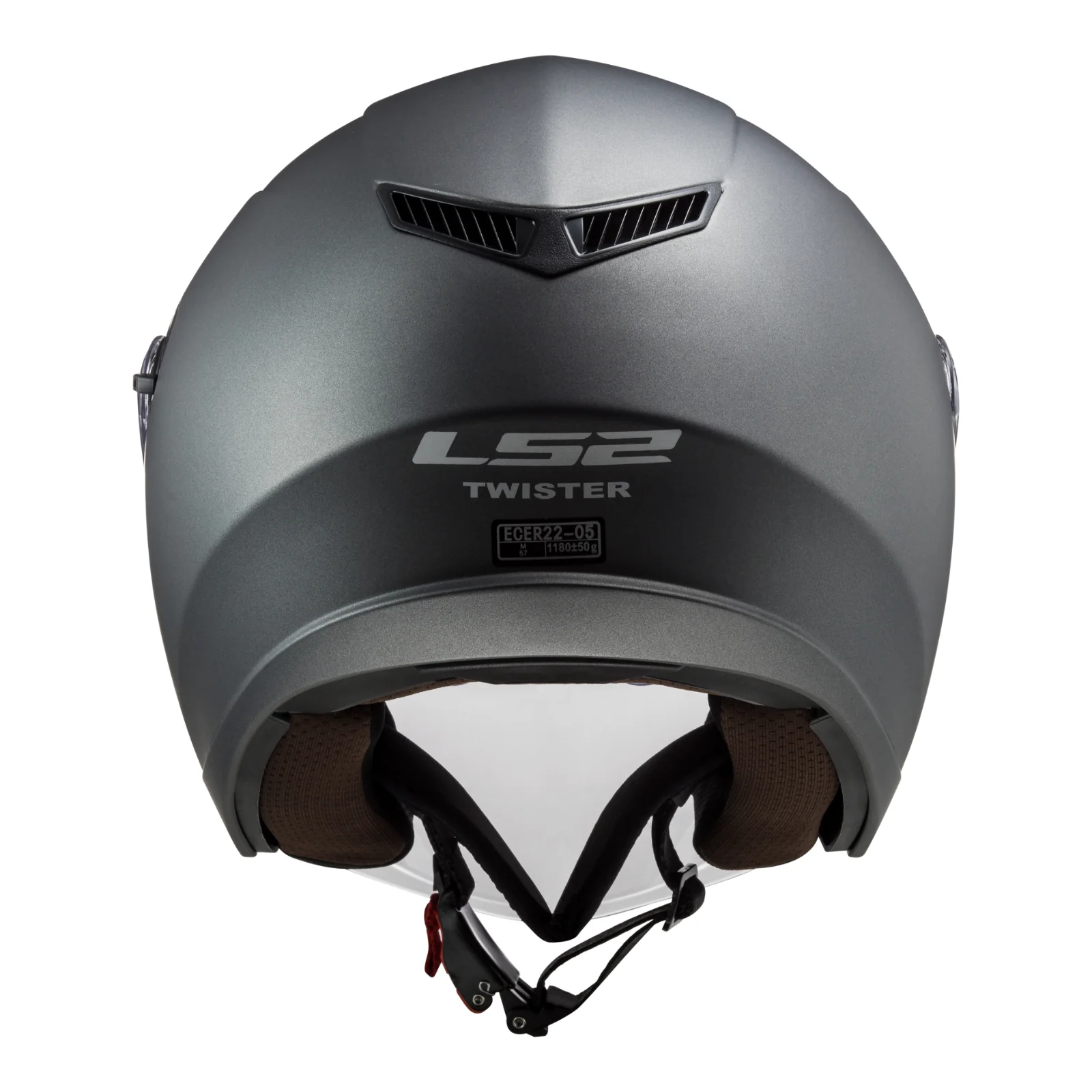LS2 OF573 Twister II Single Mono Helmet - Matte Titanium - Image 4