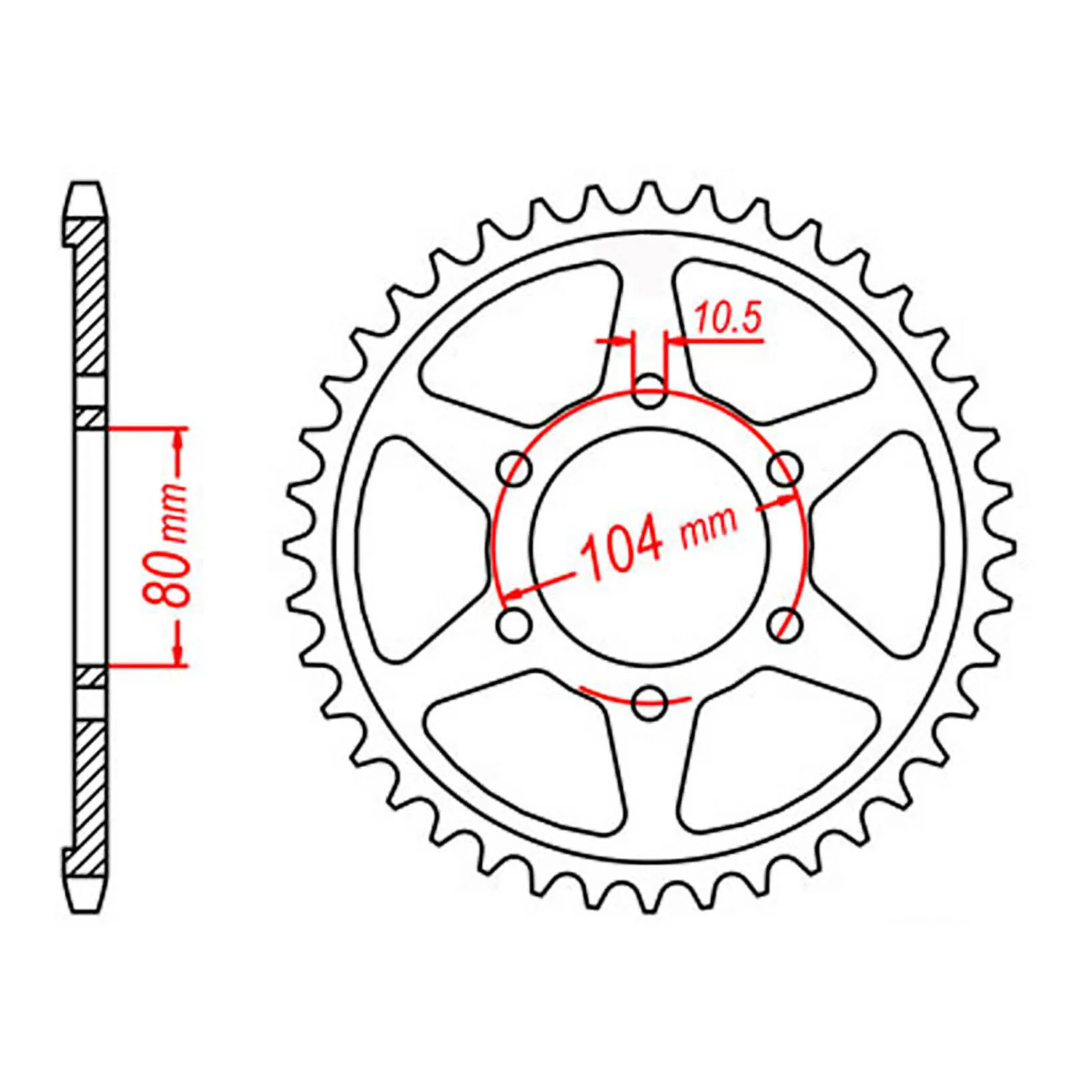 MTX 488 Steel Rear Sprocket #530 (11-054)