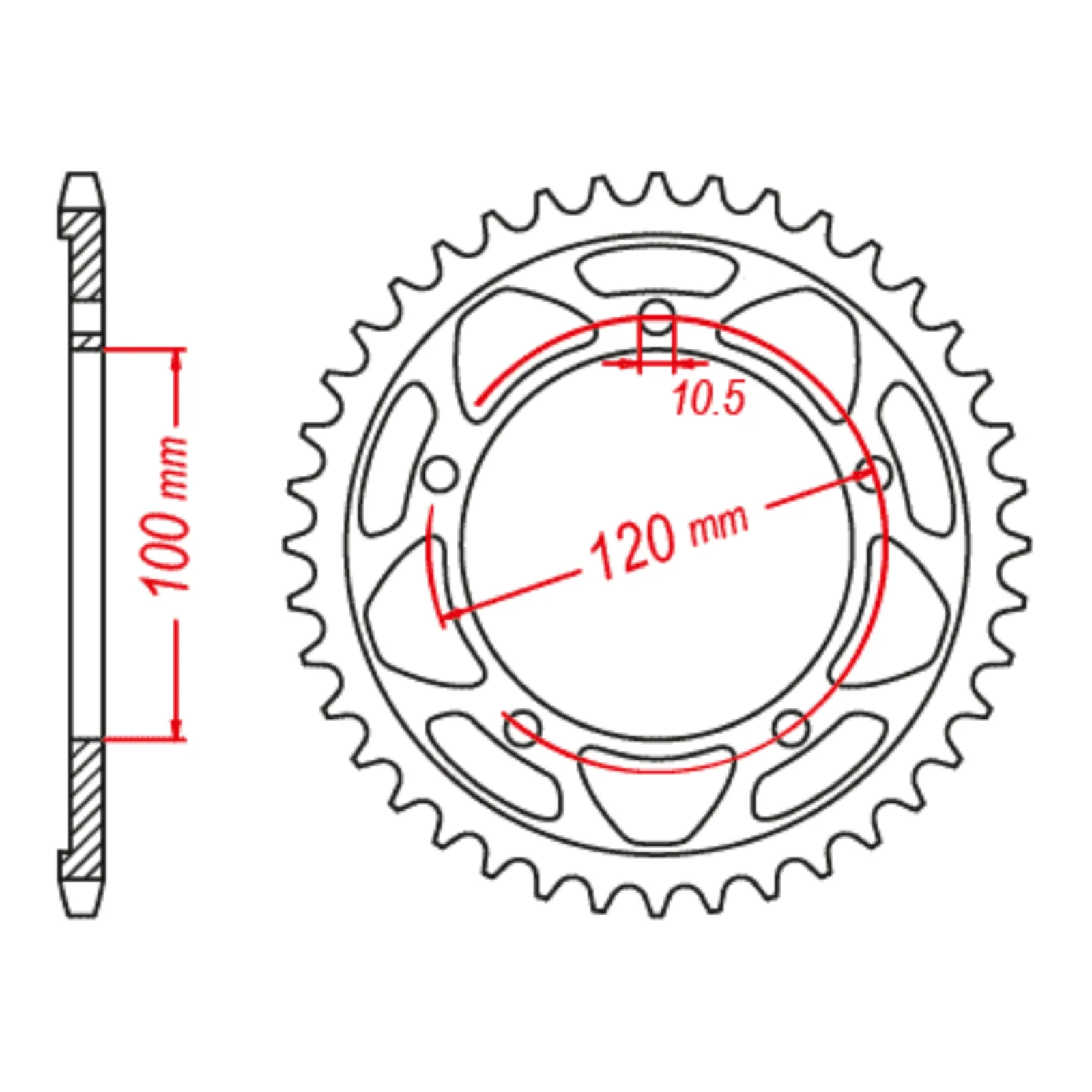 MTX 713 Steel Rear Sprocket #525 (11-713)