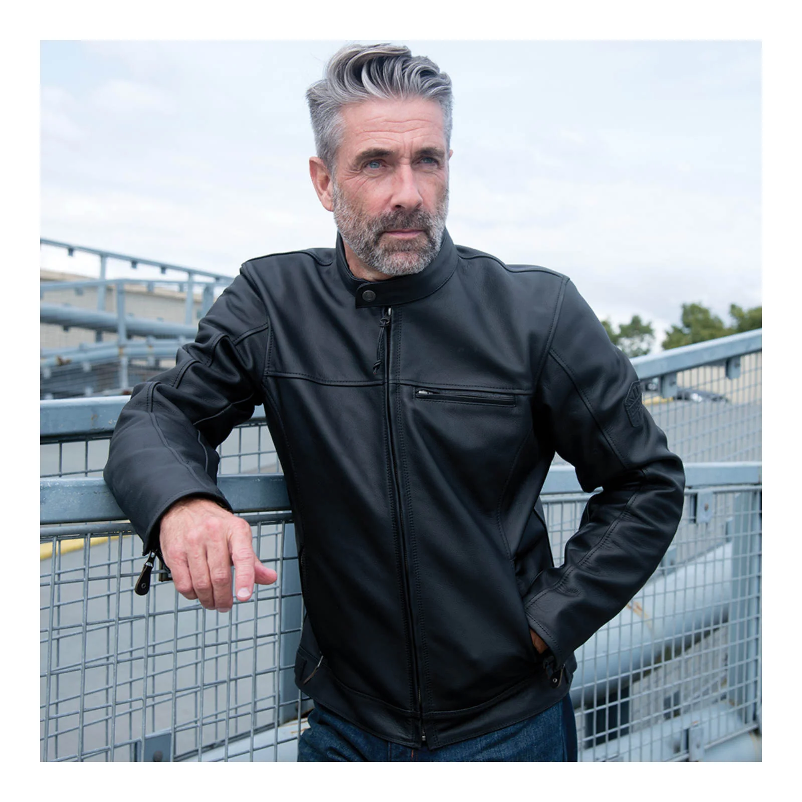 Oxford Walton Leather Jacket - Black - Image 3