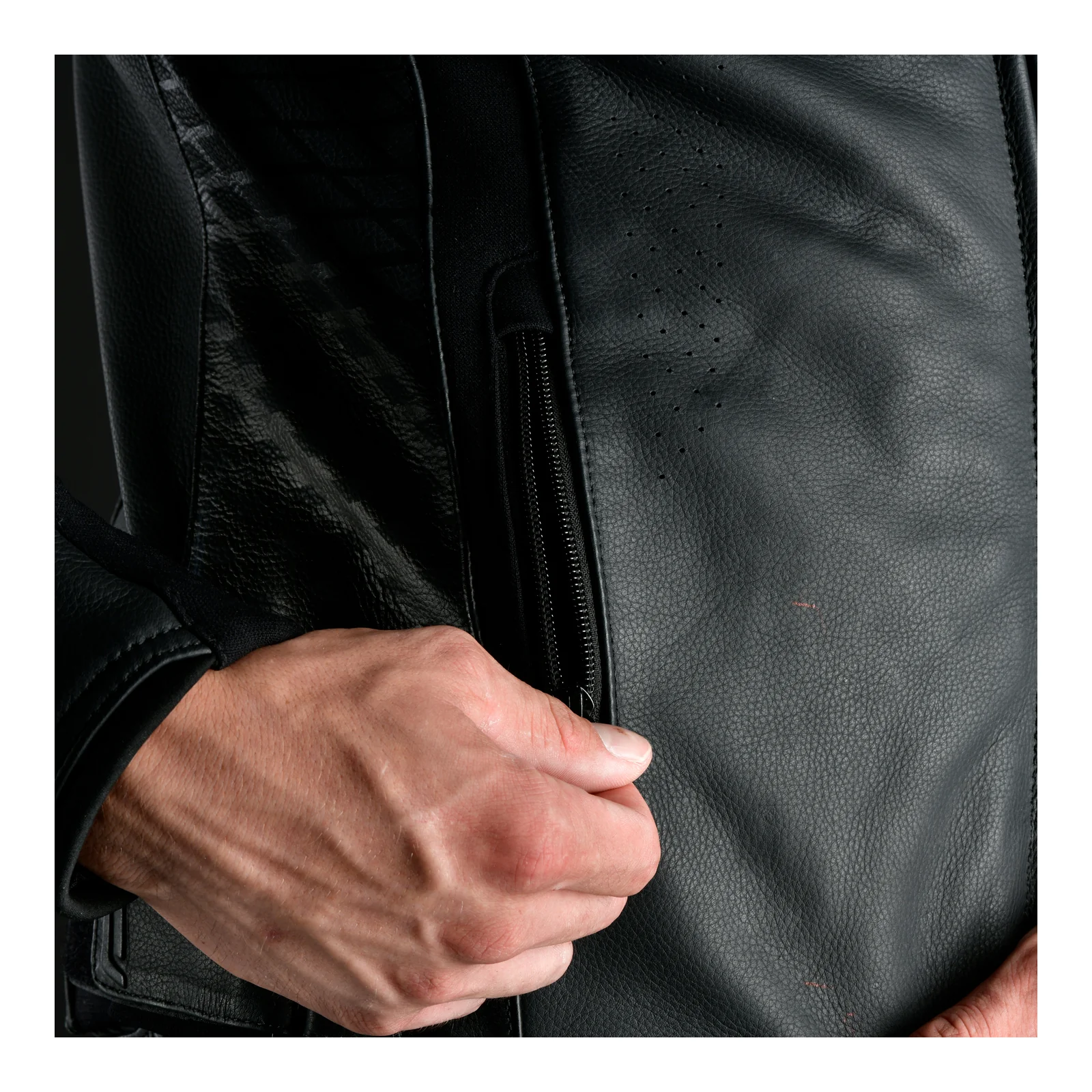 Oxford Nexus 1.0 Leather MS Jacket - Stealth Black - Image 6
