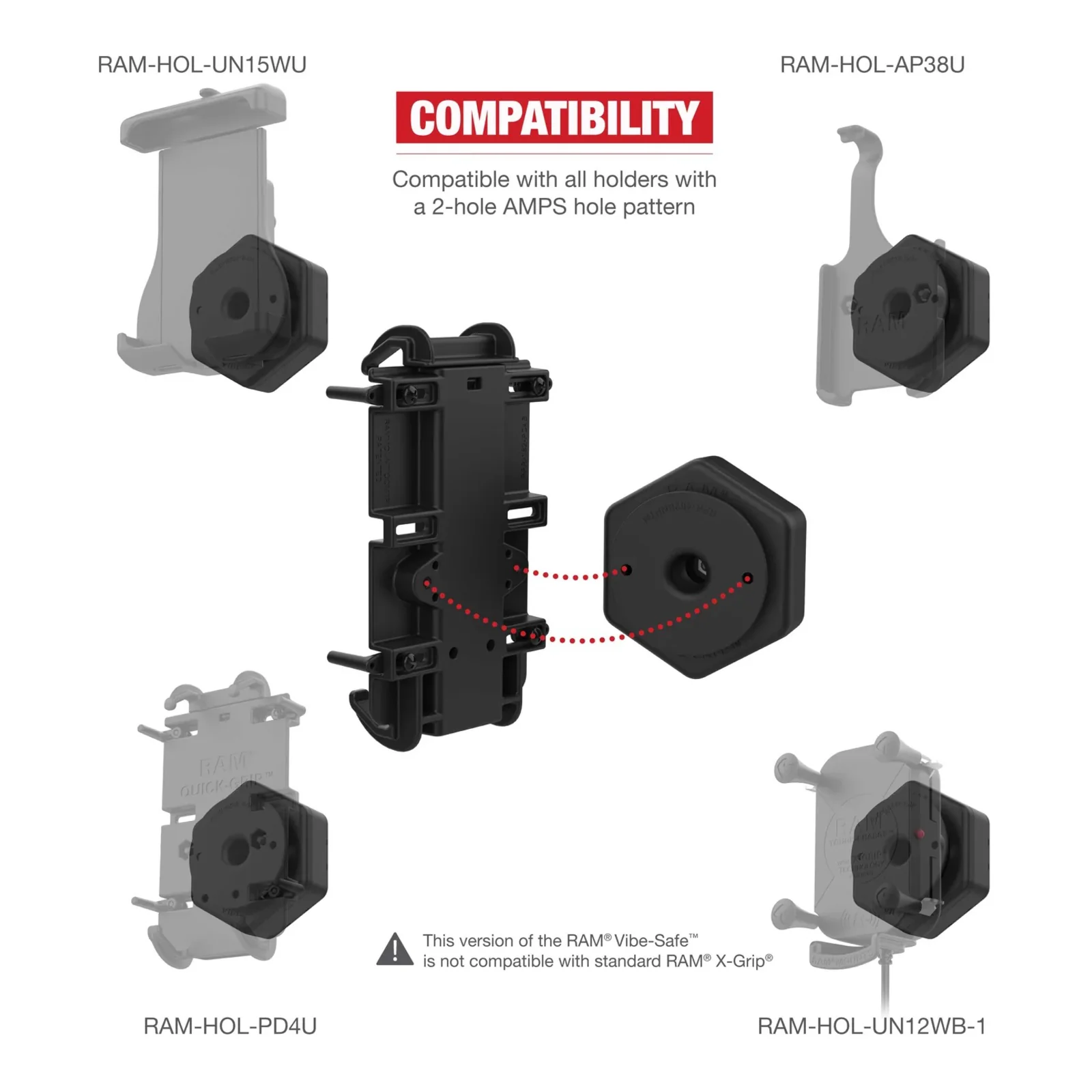 RAM Vibe-Safe with NPT Adapter for 2-hole Holders - Image 4