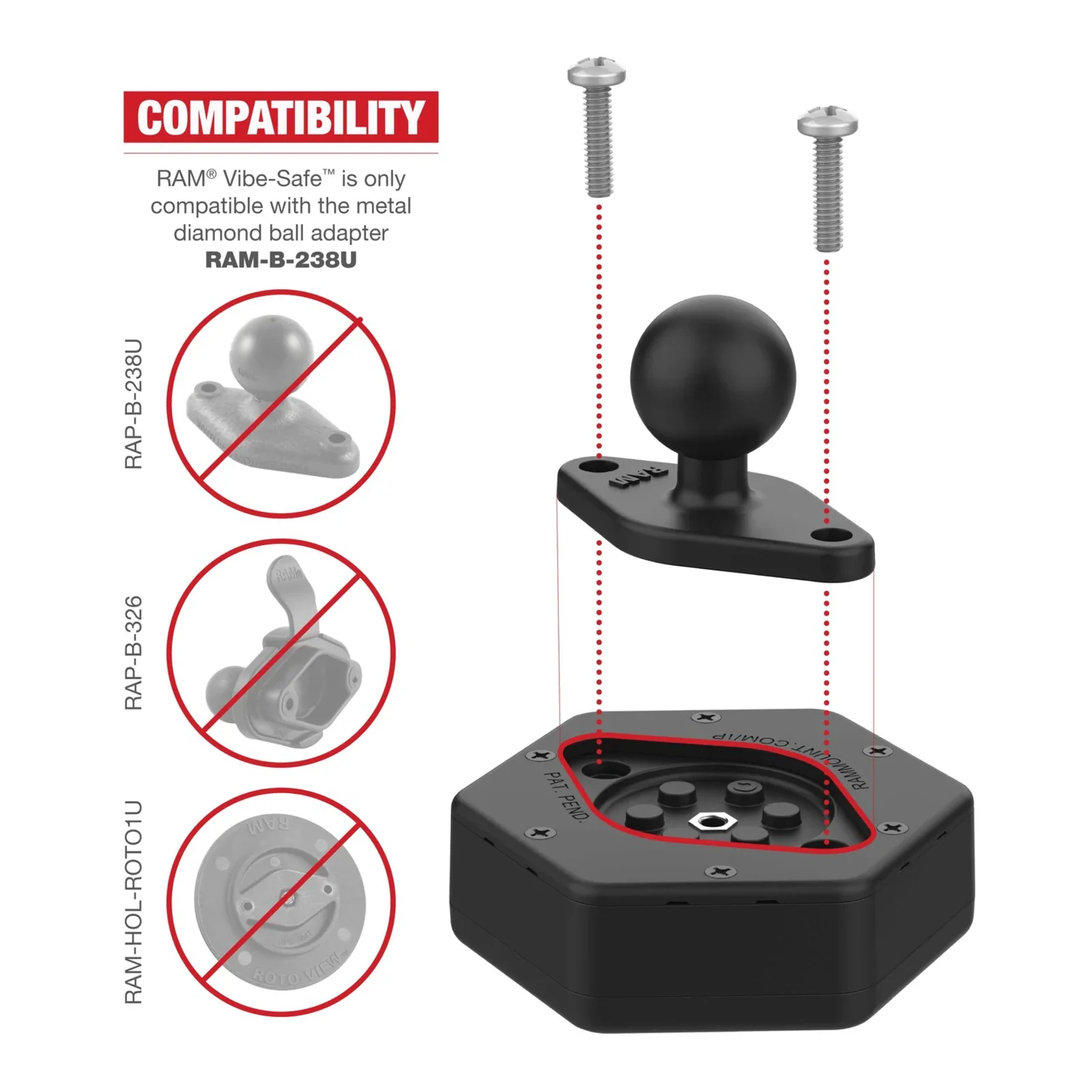 RAM Vibe-Safe with NPT Adapter for 2-hole Holders - Image 5