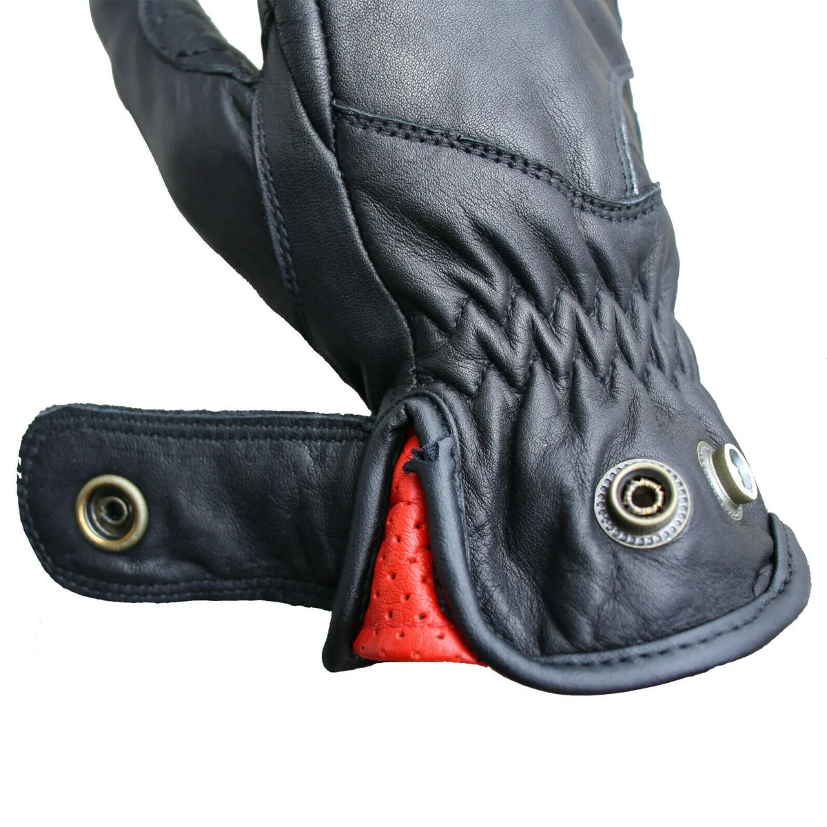 Roadhouse Leather Soft Button Gloves Ladies Black - Image 3