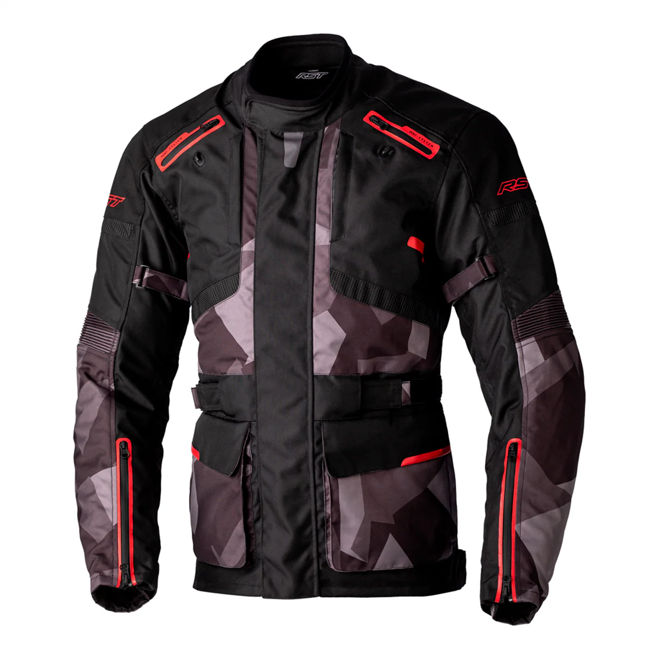 RST Endurance CE Motorcycle Waterproof Jacket Camo Red