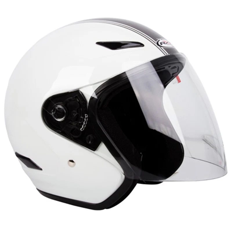 RXT Metro Retro Motorcycle Helmet White Silver