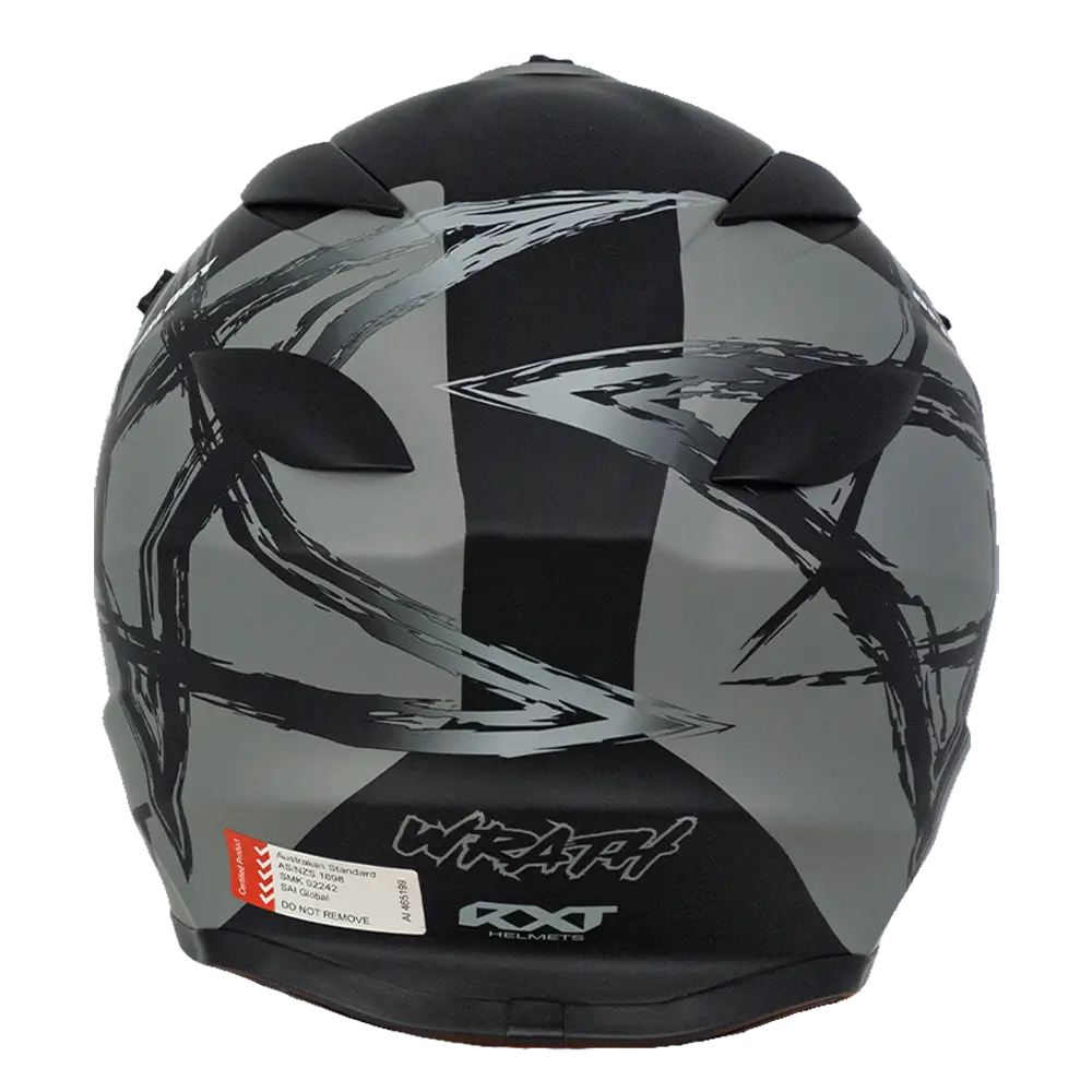 Sector Wrath Motorcycle Helmet Gloss Black / Grey - Image 3