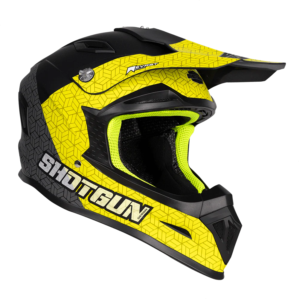 Sg1 Ultra+ Prism Motorcycle Helmet Matt Black / Grey / Yellow