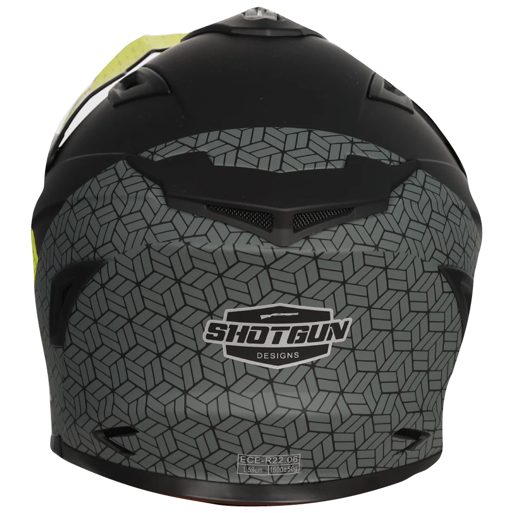 Sg1 Ultra+ Prism Motorcycle Helmet Matt Black / Grey / Yellow - Image 3