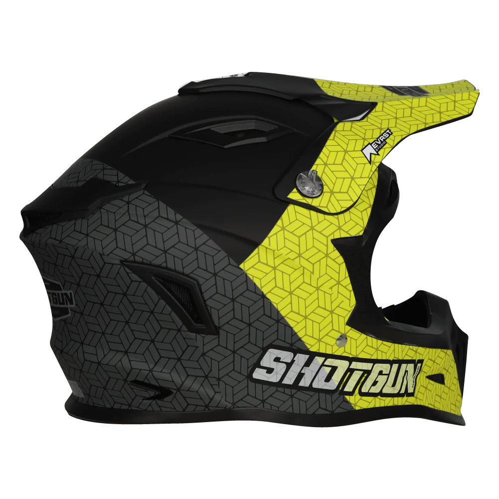 Sg1 Ultra+ Prism Motorcycle Helmet Matt Black / Grey / Yellow - Image 4